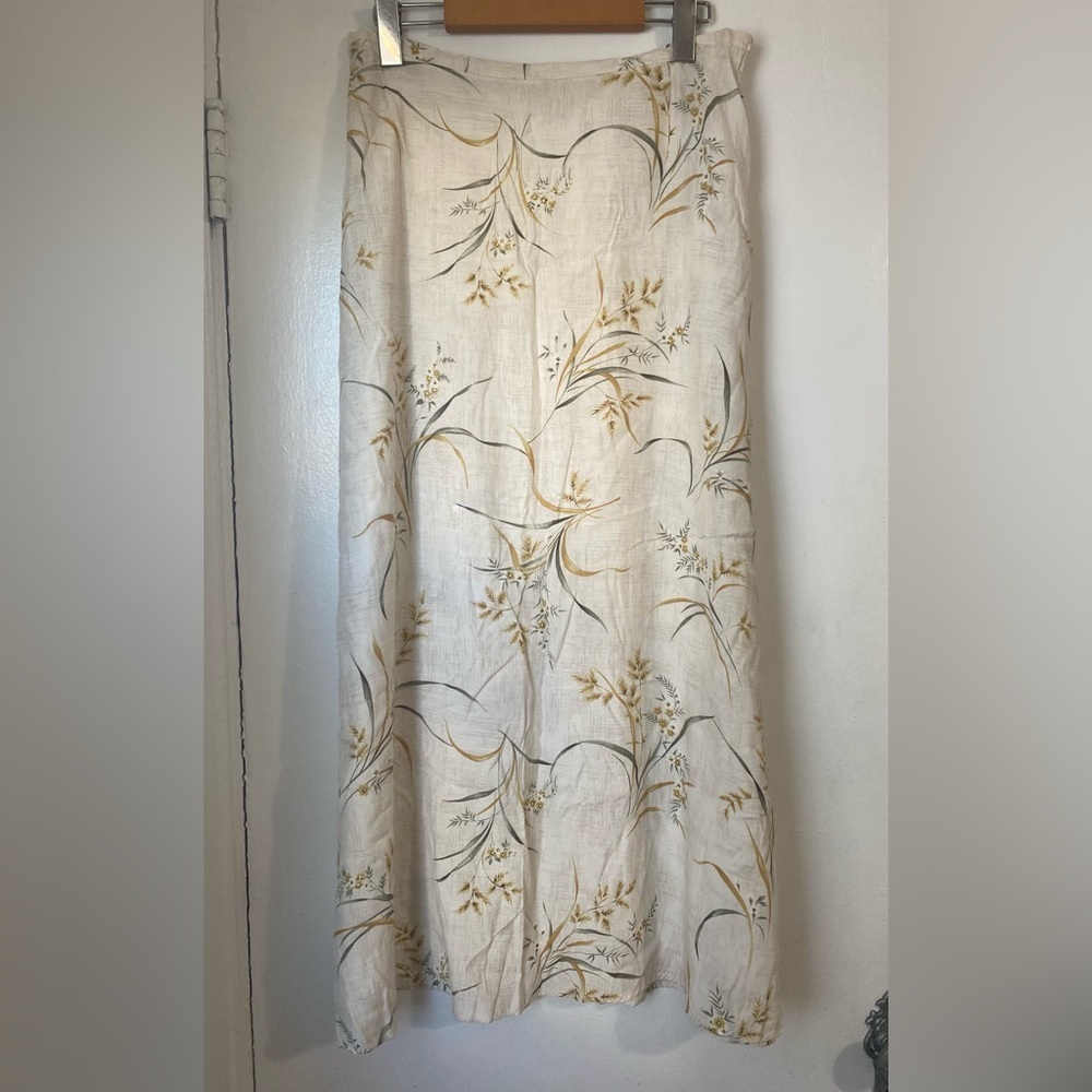 90s Neutral Printed Maxi Skirt